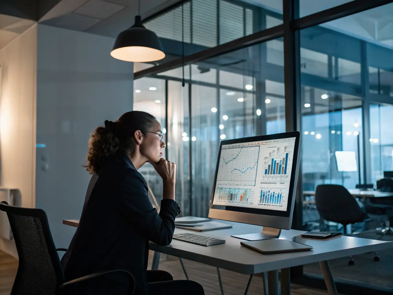 A virtual assistant is participating in a 90-minute VA-Boost Session, focusing intently on a screen displaying workflow diagrams and automation options, with a consultant guiding her through the process.